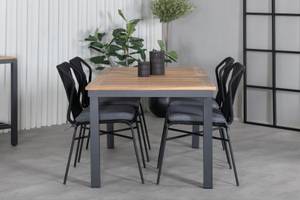 Gartenmöbel-Set Panama Schwarz - Massivholz - 90 x 74 x 152 cm