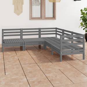 Garten-Lounge-Set Grau - Massivholz - Holzart/Dekor - 64 x 63 x 64 cm