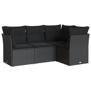 Gartensitzgruppe K6460(4-tlg) Schwarz - Massivholz - 69 x 62 x 62 cm