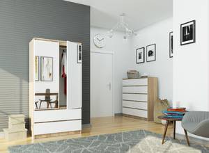 Kleiderschrank S90 2T 2S CLP Eiche Sonoma Dekor - Weiß