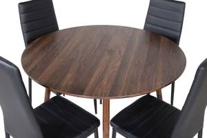 Essgruppe Plaza 29 (5-teilig) Schwarz - Massivholz - 100 x 75 x 100 cm