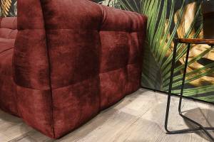 Sofa ROSARIO Velvet Bordeaux - Breite: 282 cm