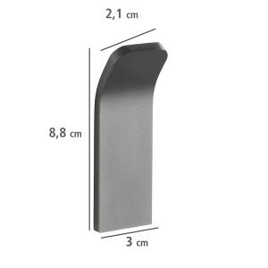 Badezimmer-Kleiderbügel MOTELLA Grau - Metall - 3 x 9 x 3 cm