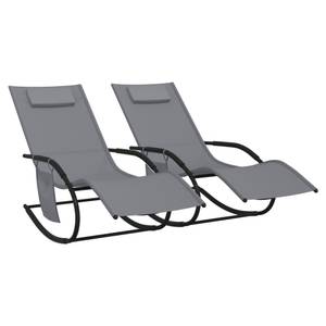 Chaise longue Gris - Nombre de pièces dans le lot : 2