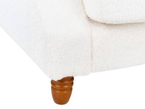 3-Sitzer Sofa EIKE Cremeweiß - Eiche Dunkel - Weiß - Naturfaser