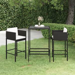 Garten-Bar-Set (3-teilig) 3012236-1 Schwarz - 70 x 70 cm - Anzahl Teile im Set: 3