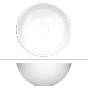 Waschbecken rund Ø 28x116 cm Weiß Weiß - Keramik - 28 x 12 x 28 cm
