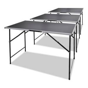 Table à coller (lot de 3) 140735 Noir - Bois manufacturé - Métal - 60 x 82 x 100 cm