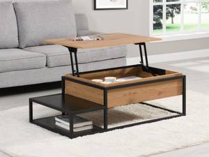 Table basse relevable LUTESA Noir - Bois manufacturé - 60 x 38 x 110 cm