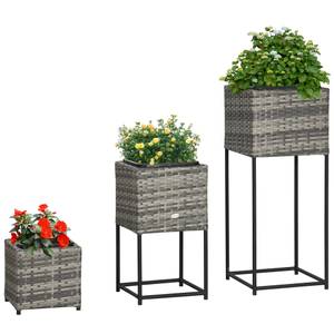 Hochbeet 867-134V00GG Grau - Polyrattan - 40 x 100 x 40 cm