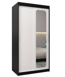 Armoire à portes coulissantes promo t2 Noir - Blanc - Largeur : 100 cm - 2 porte