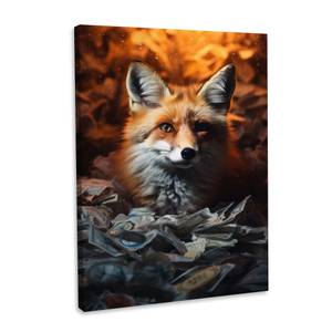 Leinwandbild Fox Money 80 x 120 cm