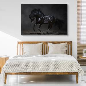 Image Sur Toile Cheval au Galop Sable 3D 40 x 30 x 30 cm