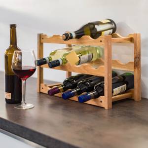 Weinregal klein Walnuss Braun - Holzwerkstoff - 21 x 28 x 42 cm