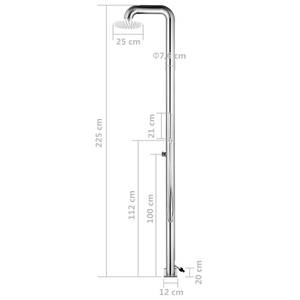 Gartendusche 315941 Silber - Metall - 12 x 225 x 20 cm