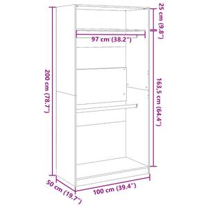 Kleiderschrank 298537-6 Dunkelbraun - Breite: 100 cm