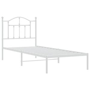 Bettgestell mit Kopfteil X563 Weiß - Metall - 85 x 97 x 207 cm