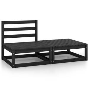 Garten-Lounge-Set (2-teilig) 3007913-5 Schwarz - Massivholz - Holzart/Dekor - 70 x 67 x 70 cm