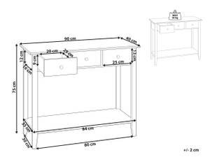 Table d'entrée GALVA Blanc - Bois manufacturé - 90 x 75 x 40 cm