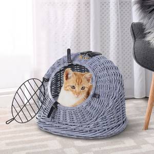 Katzenhaus D32-010 Grau - Polyrattan - 35 x 35 x 47 cm