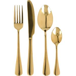 Besteckset aus Edelstahl 16-teiliges Gold - Metall - Höhe: 6 cm