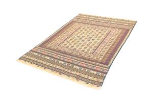 Kelim Afghan - 183x127cm Beige - Naturfaser - 127 x 1 x 183 cm