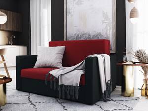 Sofa HEVI Schwarz - Rot - Breite: 132 cm