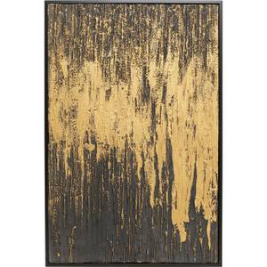 Gerahmtes Bild Abstract Schwarz - Textil - 80 x 120 x 4 cm