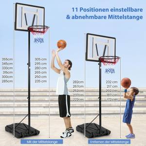 Basketballkorb EB50323DE Schwarz - Metall - 77 x 355 x 78 cm