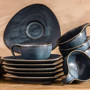 Espresso-Set TIME BLACK (12er-Set) Blau - Porzellan