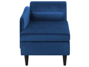 Chaise longue LUIRO Bleu - Bleu marine - Chêne foncé - Accoudoir monté à gauche (vu de face) - Angle à droite (vu de face)