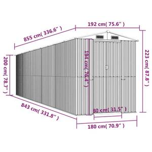 Abri de jardin 3014781-2 Gris lumineux - 855 x 192 cm