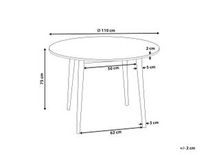 Table de salle à manger RADAN Marron - Bois manufacturé - 110 x 75 x 110 cm