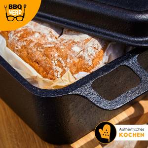 Dutch Oven - Gusseisen Brottopf 9,4L Schwarz - Metall - 24 x 15 x 40 cm