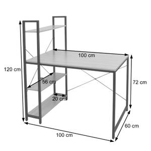 Schreibtisch mit Regal K81 Marmor Weiß Dekor