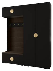 Garderobe Inova 4 Z18 Schwarz - Braun - Gold - Gold