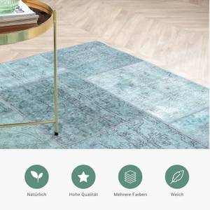 Teppich Patchwork Estate Patchwork Blau - Naturfaser - 115 x 1 x 170 cm