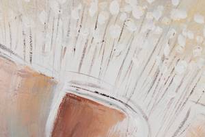 Bild handgemalt Springing of a New Life Beige - Grau - Massivholz - Textil - 80 x 80 x 4 cm