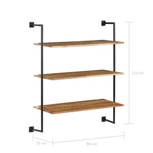 Regal 247695 Braun - Metall - Massivholz - Holzart/Dekor - 94 x 113 x 35 cm