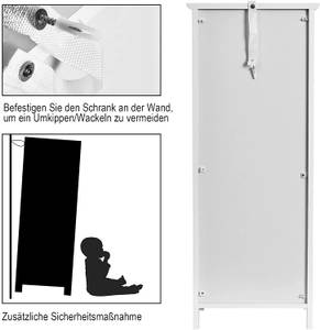Badezimmerschrank Badschrank Weiß - Holzwerkstoff - 29 x 90 x 46 cm