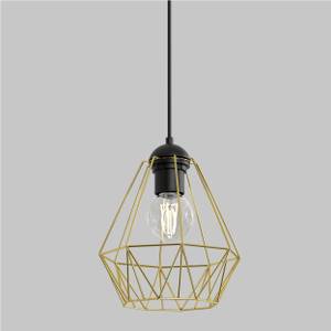 Lampe à suspension ARIYAN Noir - Doré - Gris métallisé - 19 x 18 x 19 cm