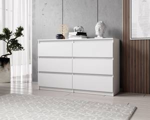 FURNIX commode Arenal avec 6 tiroirs Blanc - Bois manufacturé - 120 x 76 x 35 cm