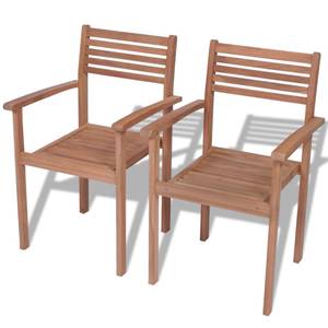 Gartenstühle 2er Set D6204 Braun - Massivholz - 90 x 39 x 51 cm