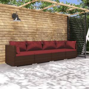 Salon de jardin (lot de 4) 3013629-8 Marron - Rouge