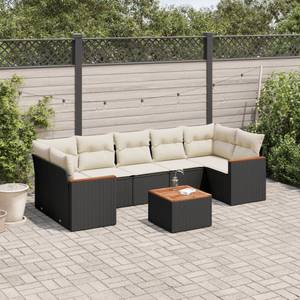 Gartensitzgruppe K982(8-tlg) Schwarz - Massivholz - 69 x 62 x 62 cm