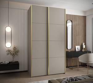 SCHWEBETÜRENSCHRANK LUX Beige - Gold - Breite: 140 cm