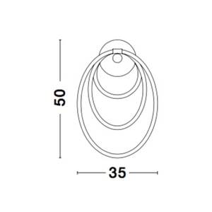 Wandleuchte CERELIA Gold - Metall - Kunststoff - 18 x 50 x 18 cm