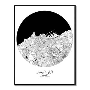 Poster Casablanca Carte ronde Noir - Papier - 40 x 50 x 40 cm