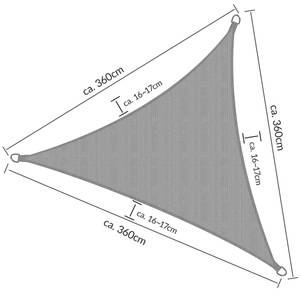 SolVision HDPE Sonnensegel HS9 Dreieck Grau - 300 x 300 x 300 cm