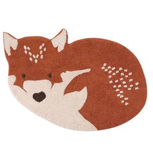 LITTLE WOLF tapis enfant Beige - Marron - Orange - Fibres naturelles - Textile - 70 x 1 x 110 cm